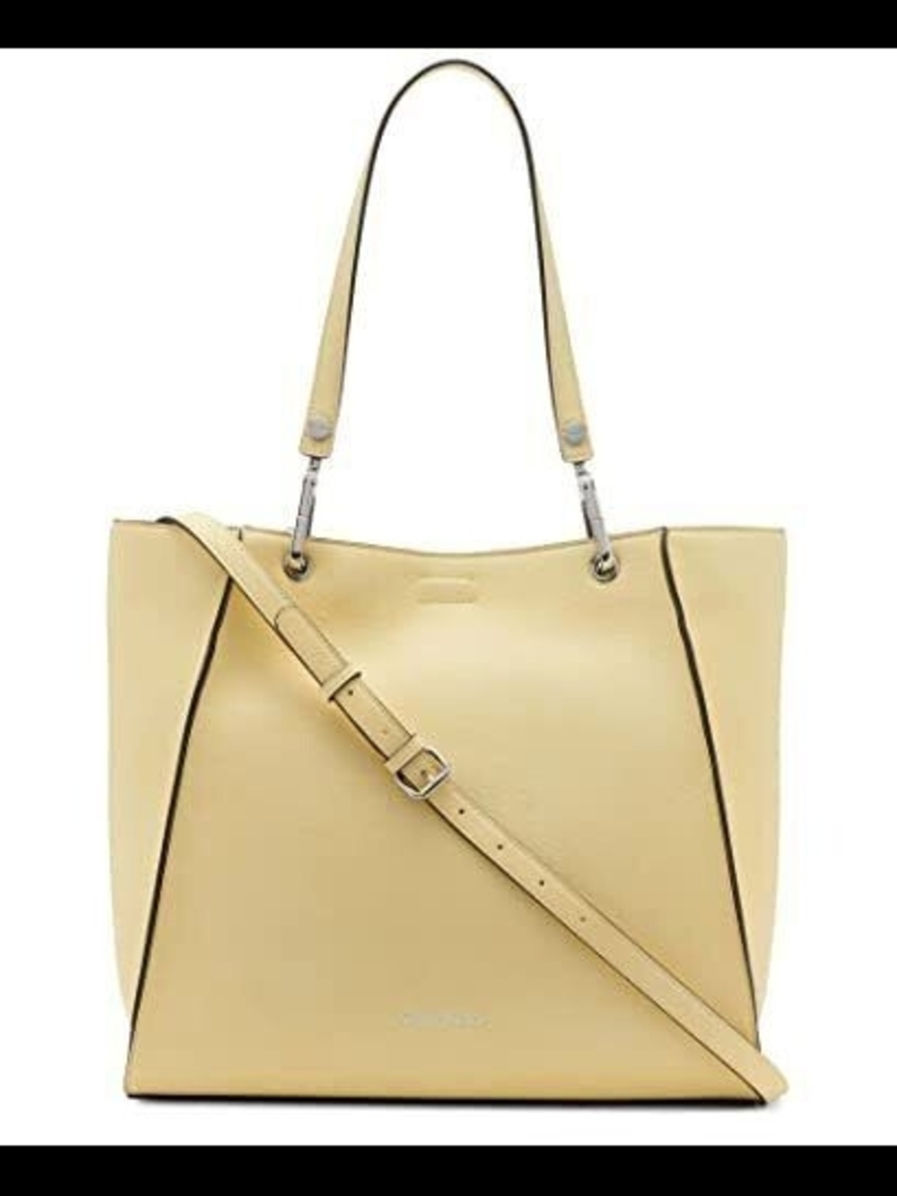 Calvin Klein Yellow Leather Tote Crossbody Bag!.